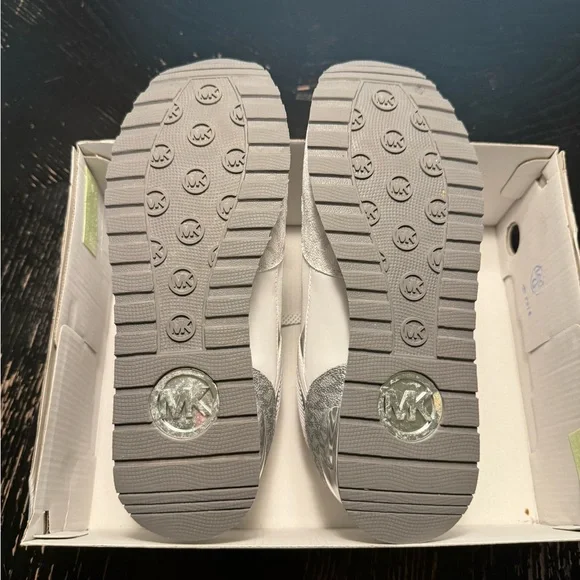 Michael Kors White and Silver Sneakers - Picture 4 of 5